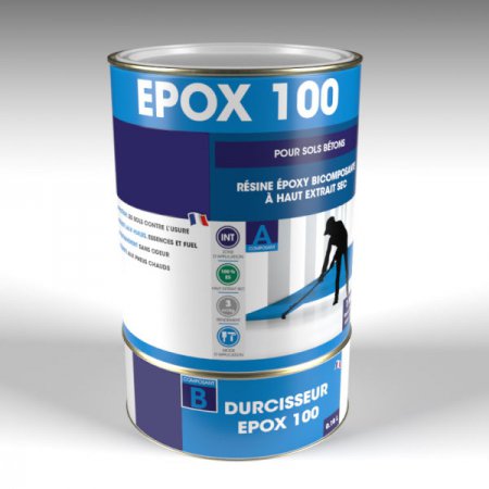 Kit Primaire sol Epox 100 2K RAL 7042 - 5549 - Kit Primaire sol Epox 100 2K 5Kg (4,1Kg + 0,9Kg) RAL 7042